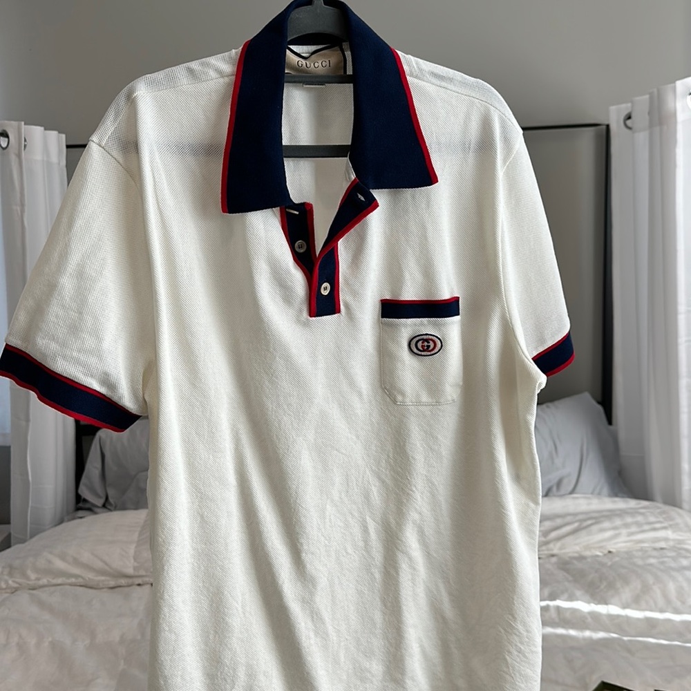 Gucci white polo xl worn once